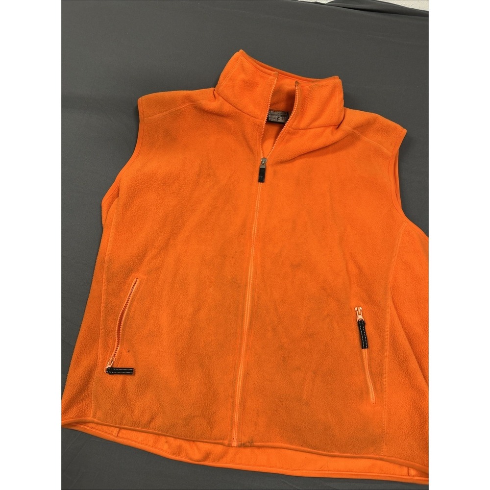 bright orange Above Sea Level branded fleece jacket full-length zipper XL